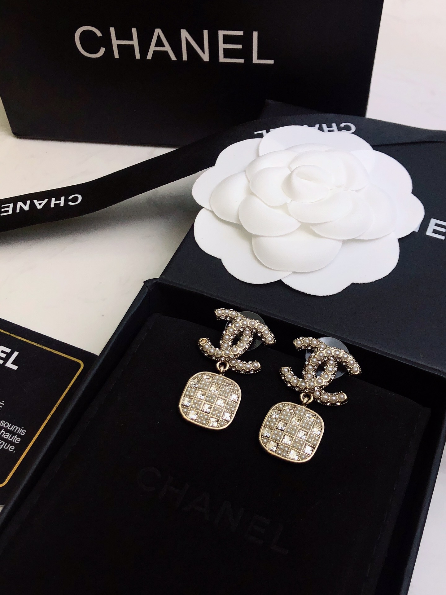 Ch**el Stud Earrings Gold For Women