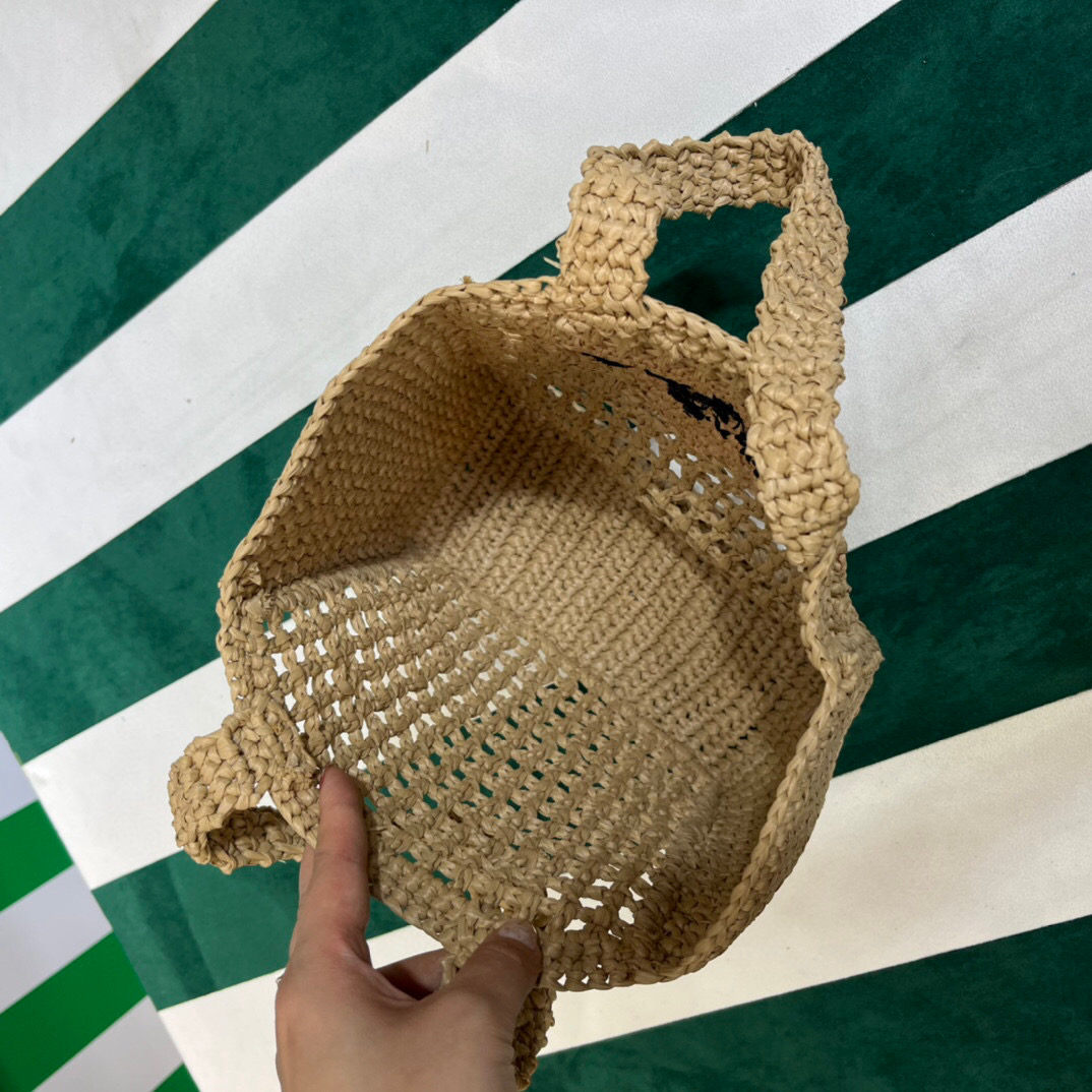 Pra*a Small Raffia Tote Beige For Women 22cm/ 8.7in 1BG444_2A2T_F0018_V_OOO