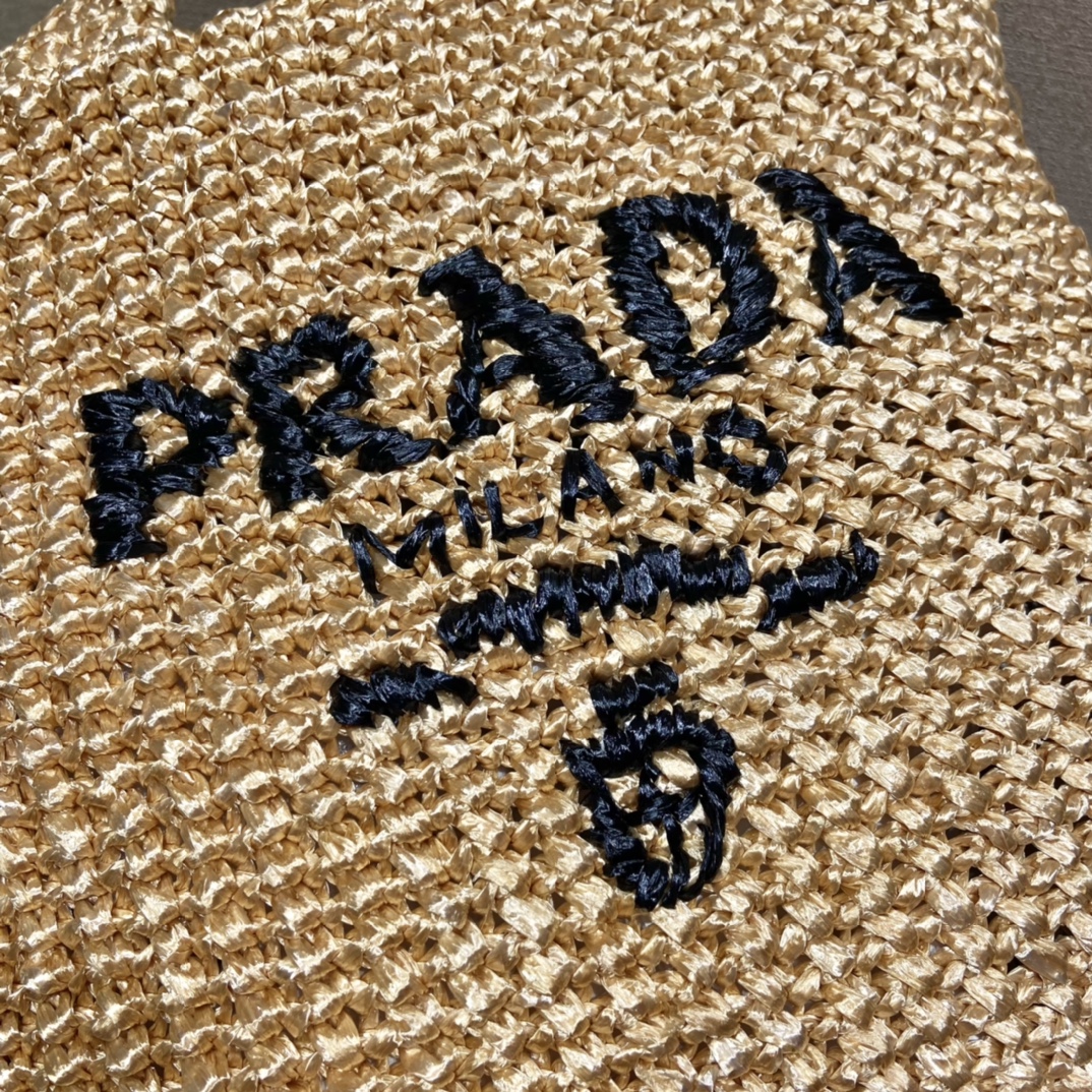 Pra*a Raffia Tote Bag Beige For Women, Women’s Bags 18.5in/47cm