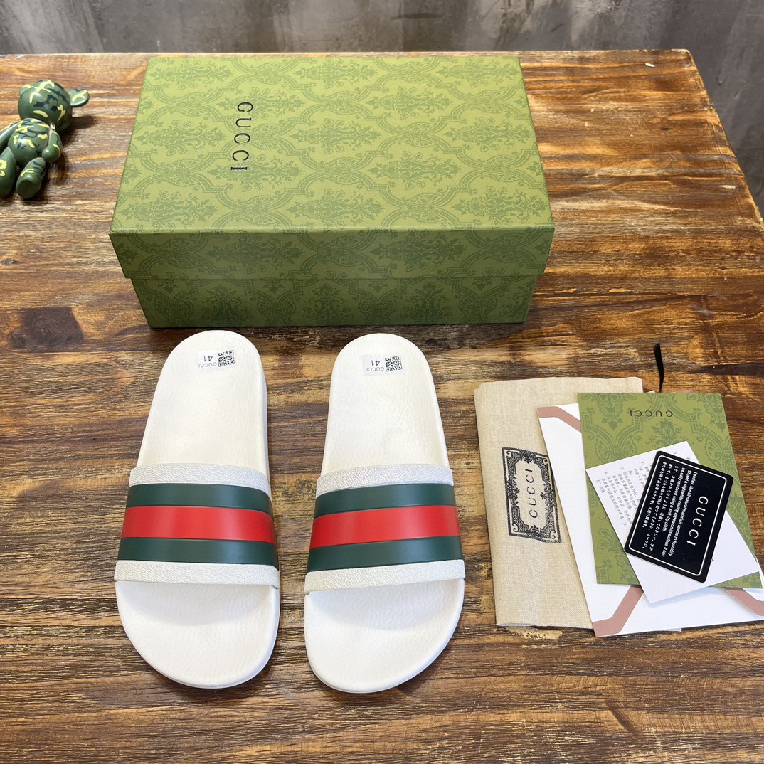 Gvc*1 Web Rubber Slide Sandal White For Men 429469 GIB10 9079