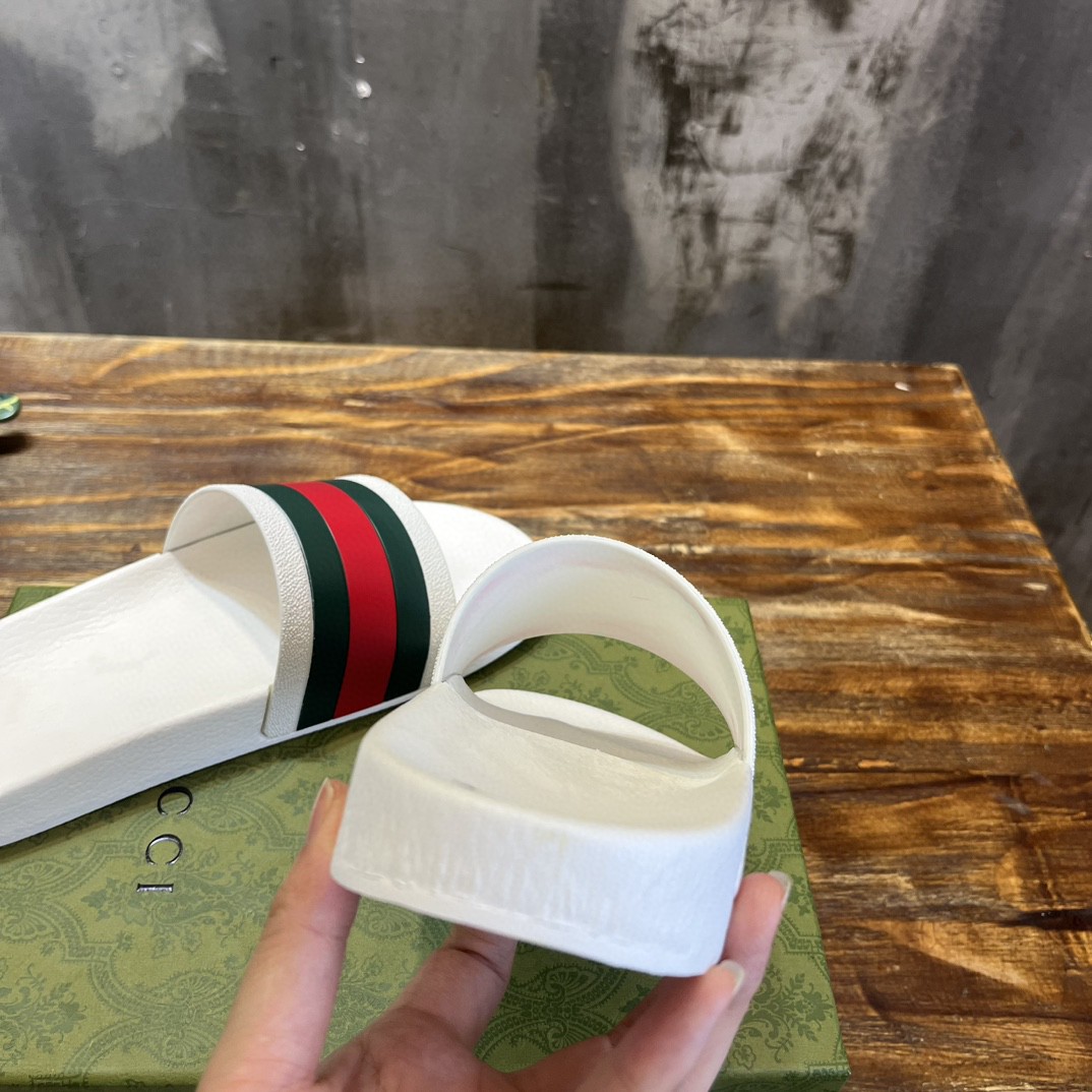 Gvc*1 Web Rubber Slide Sandal White For Men 429469 GIB10 9079