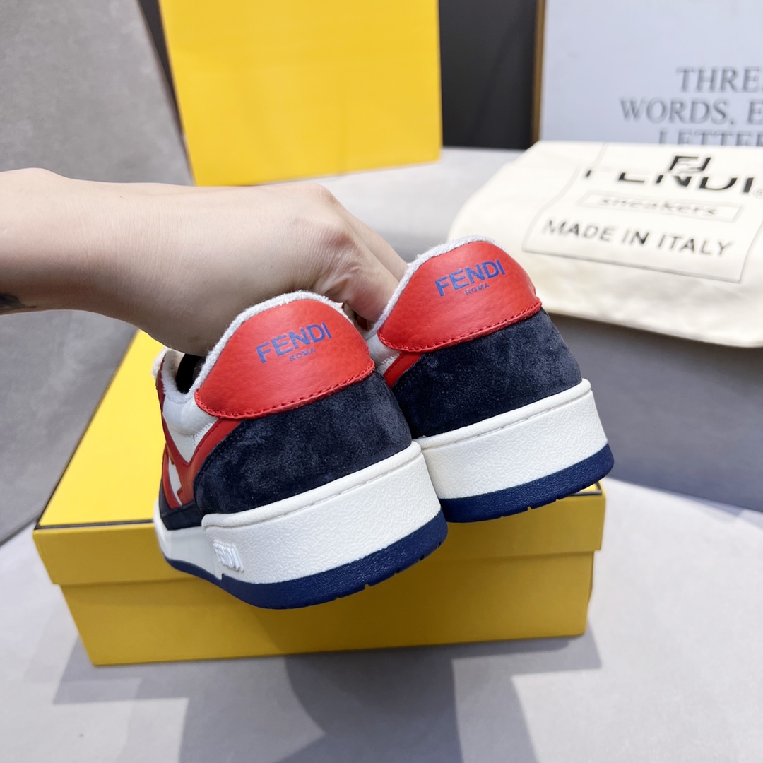 F**di FD Match Low Tops Sneakers Red And Black For Men
