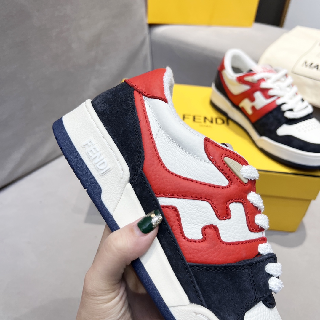 F**di FD Match Low Tops Sneakers Red And Black For Men