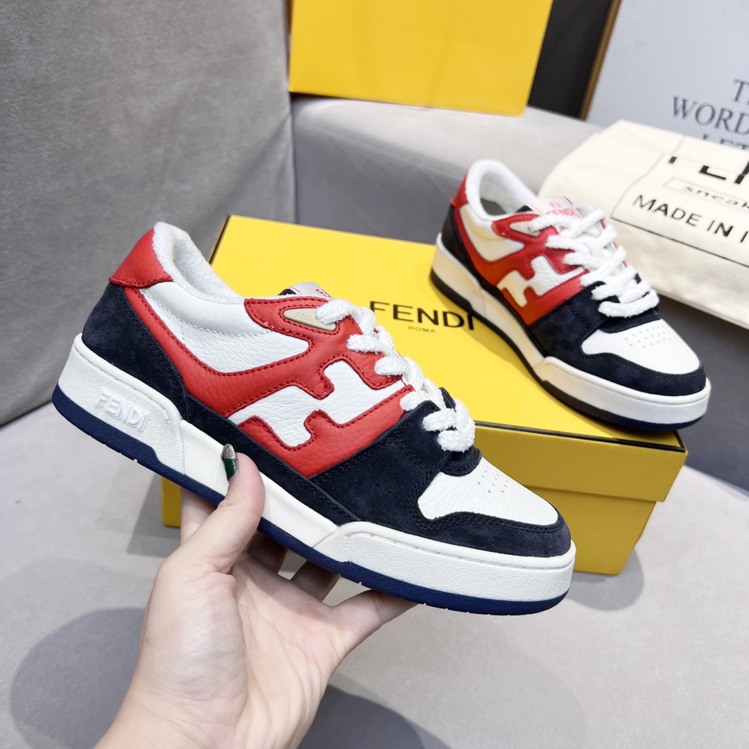 F**di FD Match Low Tops Sneakers Red And Black For Men