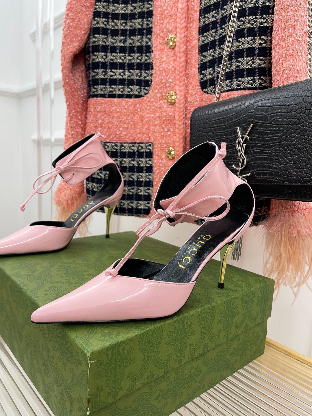 Gvc*1 High Heel Patent Pump Pink For Women