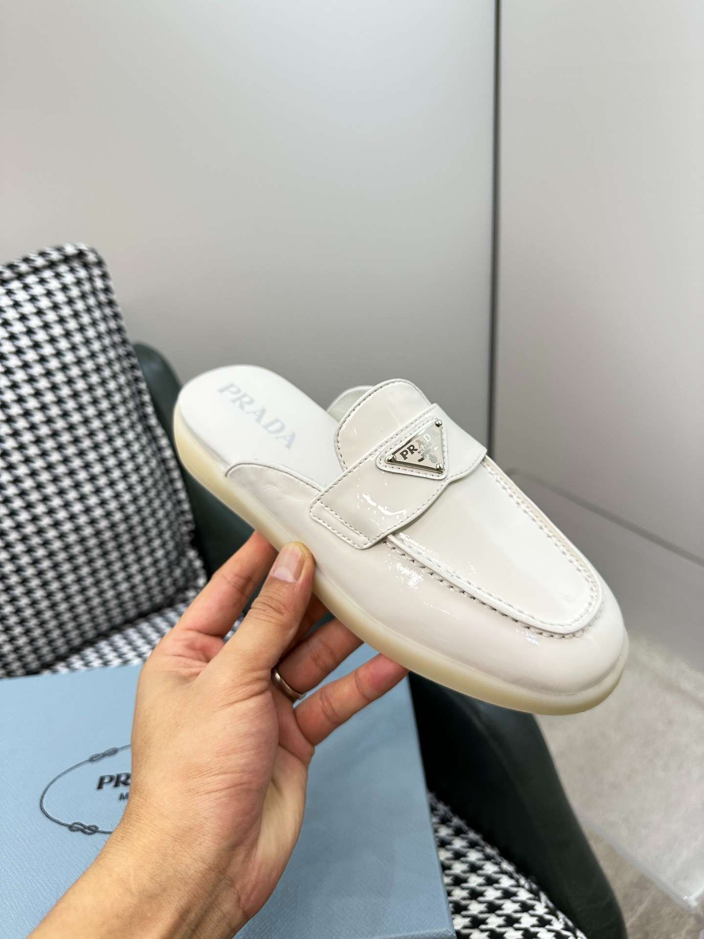 Pra*a Brushed Sabots White For Women