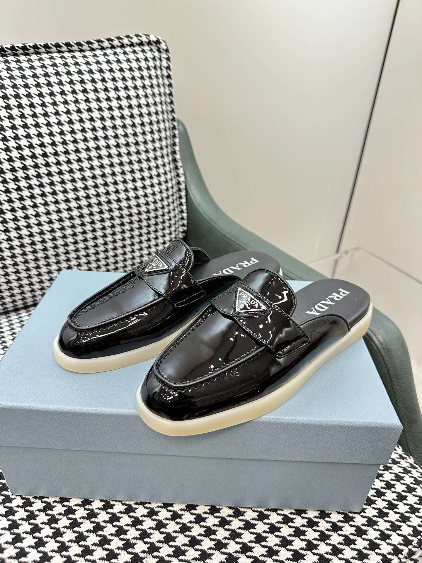 Pra*a Brushed Sabots Black For Women