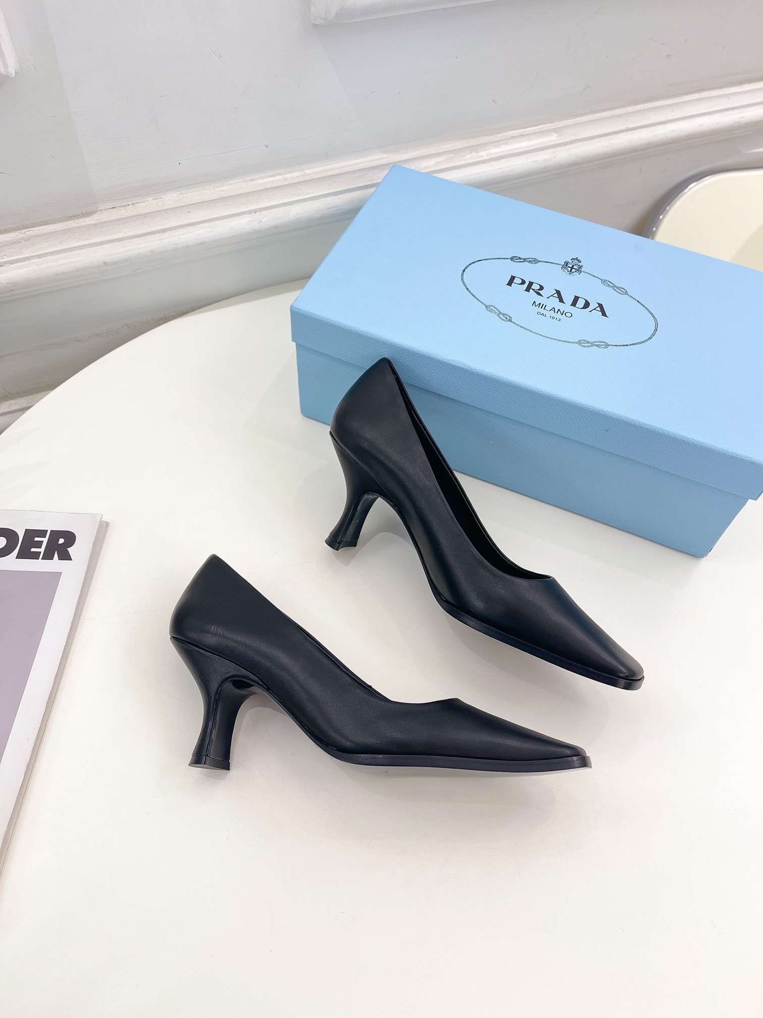 Pra*a Spike Pumps Black For Women