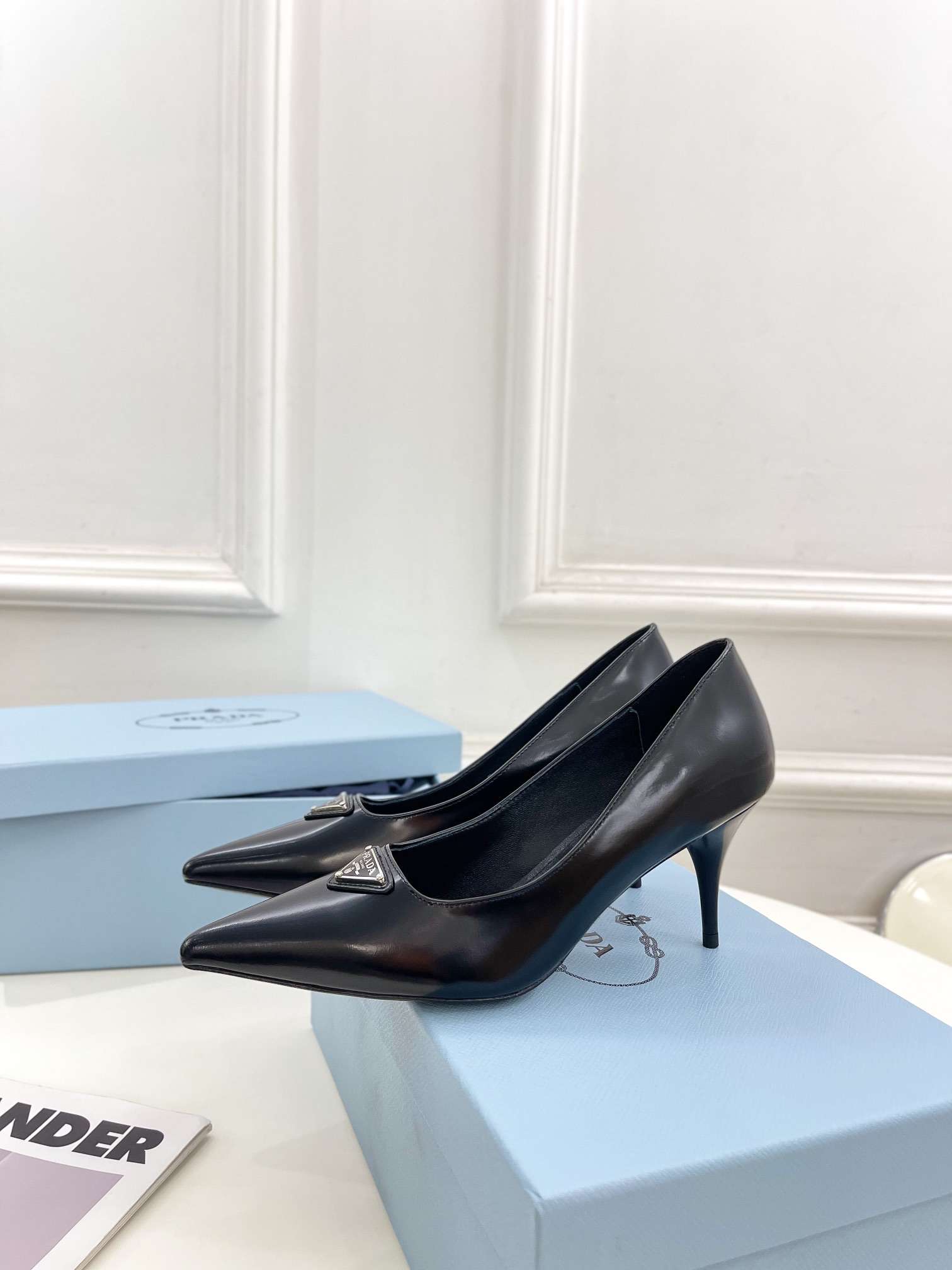 Pra*a Spike Pumps Black For Women