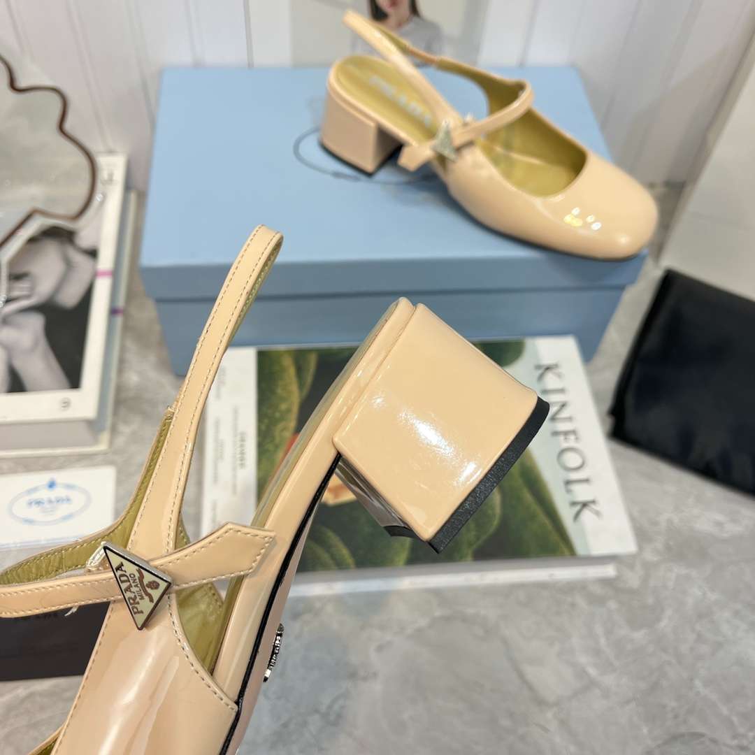 Pra*a Slingback Exull Pumps Cream For Women