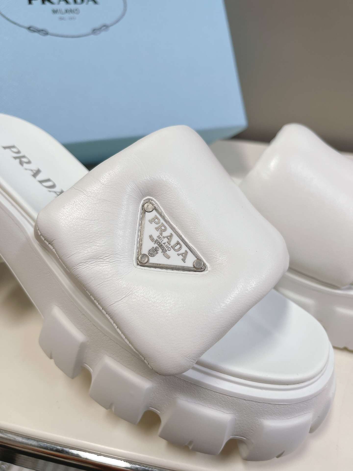 Pra*a Soft Padded Slides White For Women