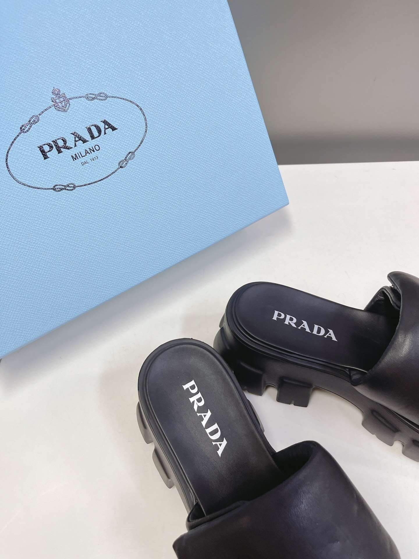 Pra*a Soft Padded Slides Black For Women