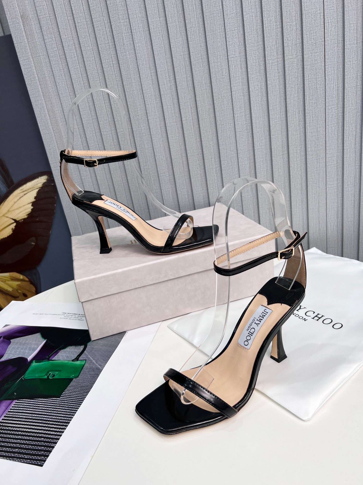 Pra*a Strap High Heels Pumps Black For Women