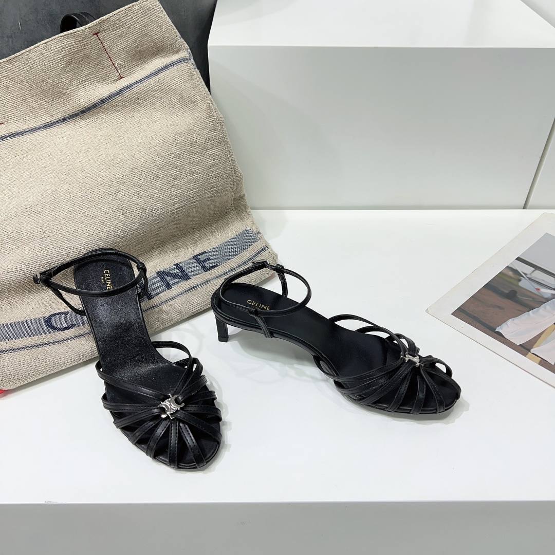 Ce1i*e Triomphe Sandal Black For Women 352203958C.38NO