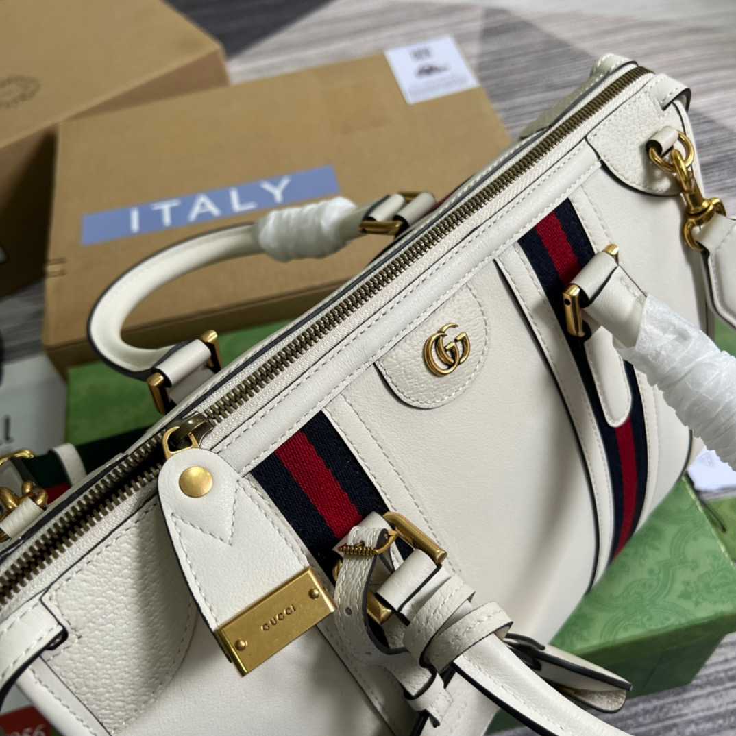 Gvc*1 Double G-Detailed Smooth Medium Handbag White For Men 13.3 in/ 34 cm