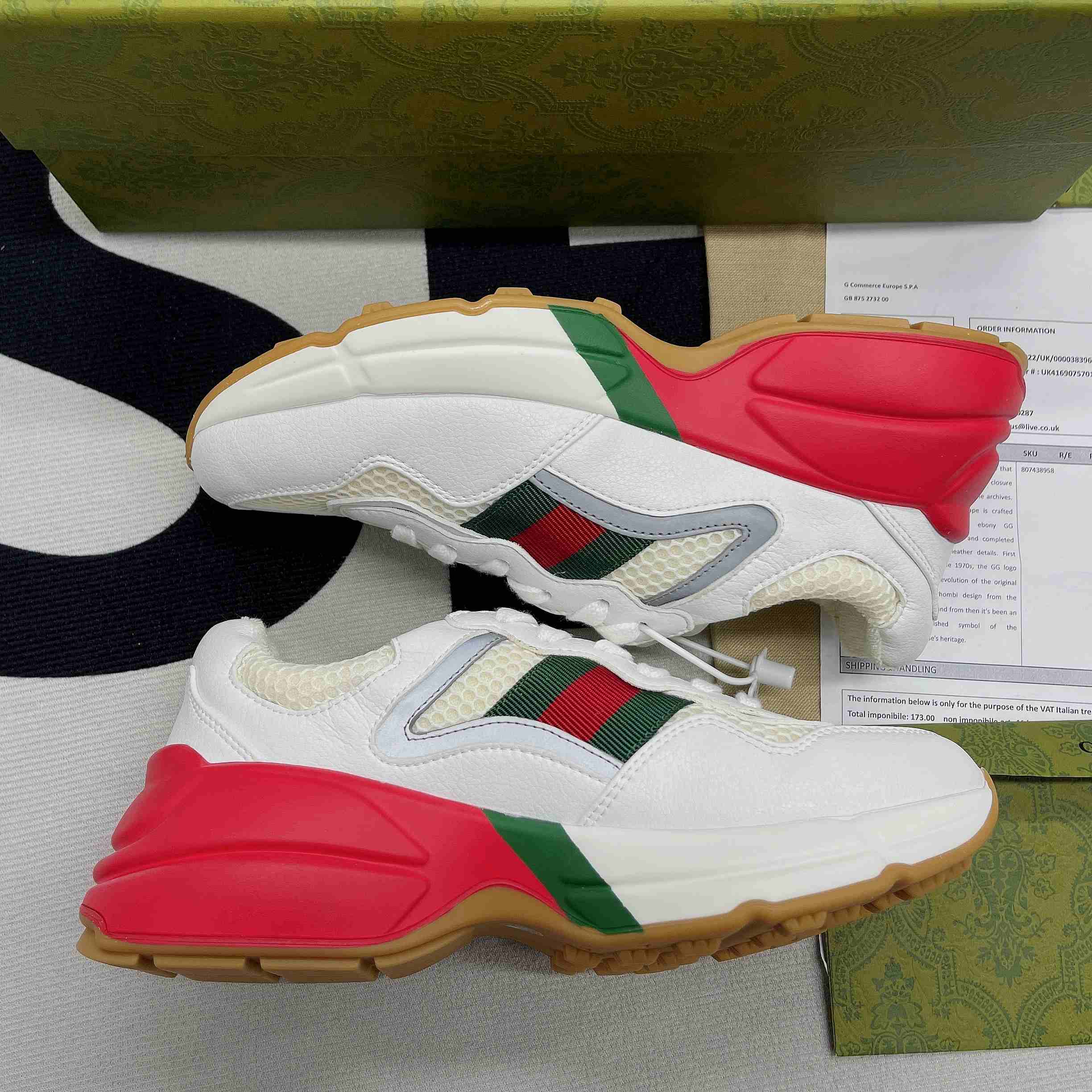 Gvc*1 GG Rhyton Sneaker White And Red For Men