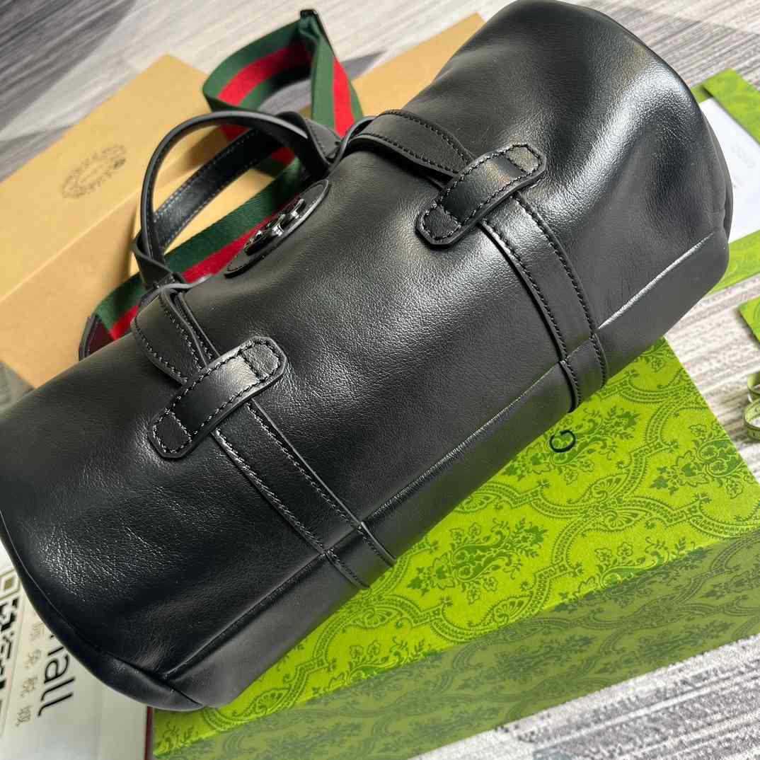 Gvc*1 Small Duffle Bag With Tonal Double G Black/Green Khaki/Grey 11.2 in/28.5cm 725701 AABDE 1060
