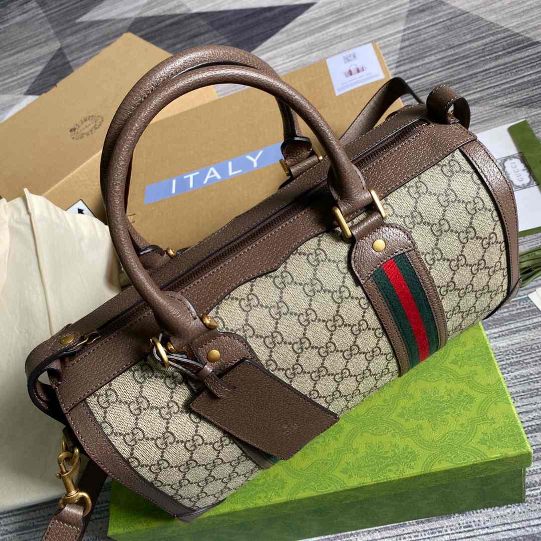Gvc*1 Soft GG Svp*me Duffle Bag Brown 14.1 in/ 36 cm