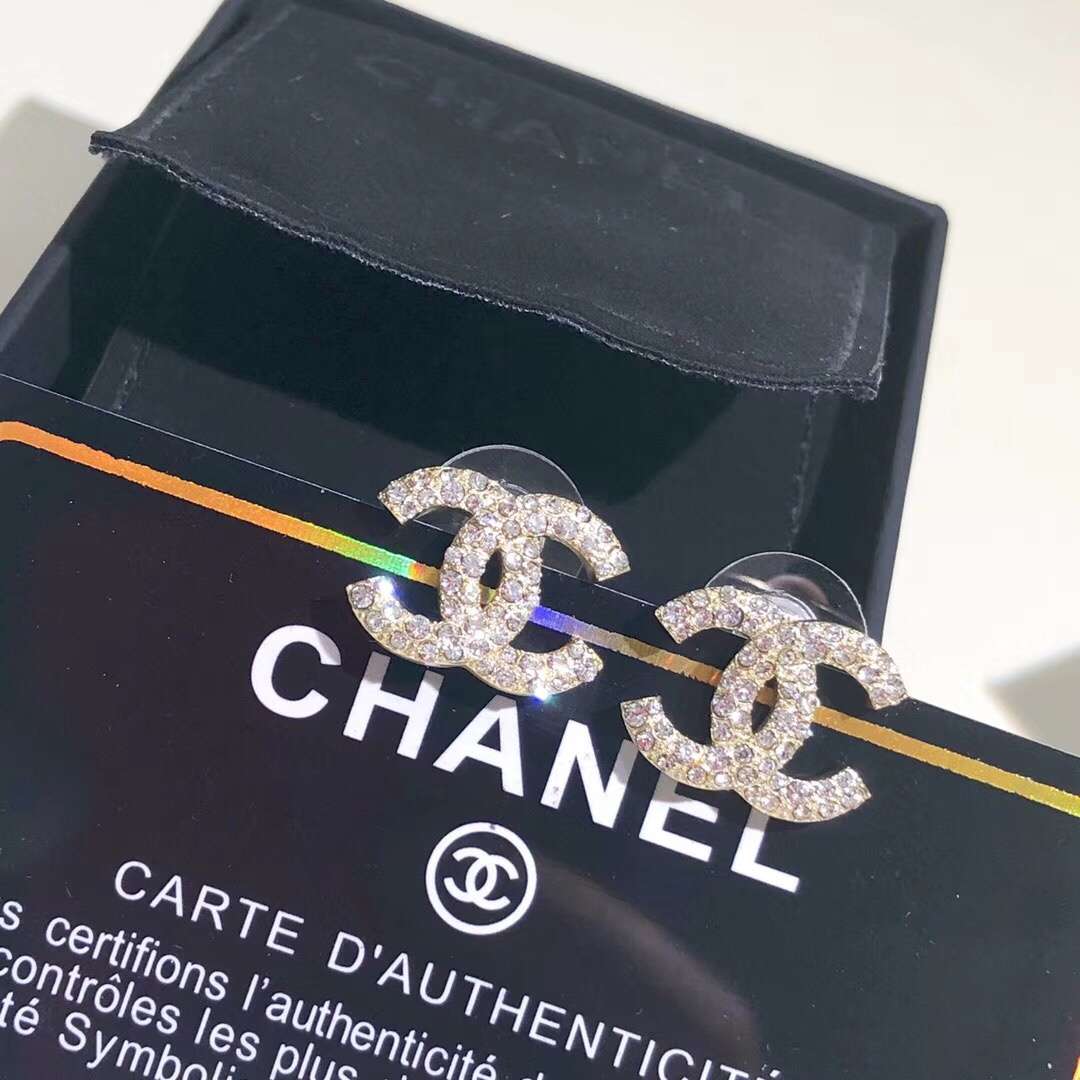 Ch**el D1am0nd Earrings Gold For Women