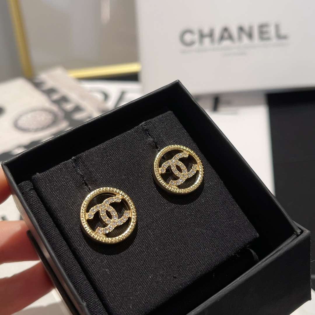 Ch**el Hollow Earrings Gold For Women