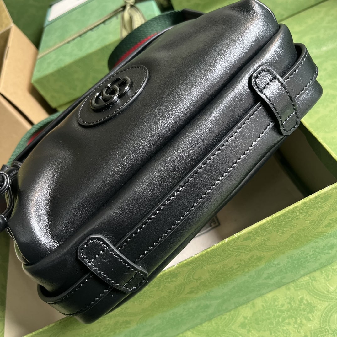 Gvc*1 Shoulder Tonal Double G Bag Green Khaki/Black For Men 23.3cm/9.2in 725696 AABDH 3353