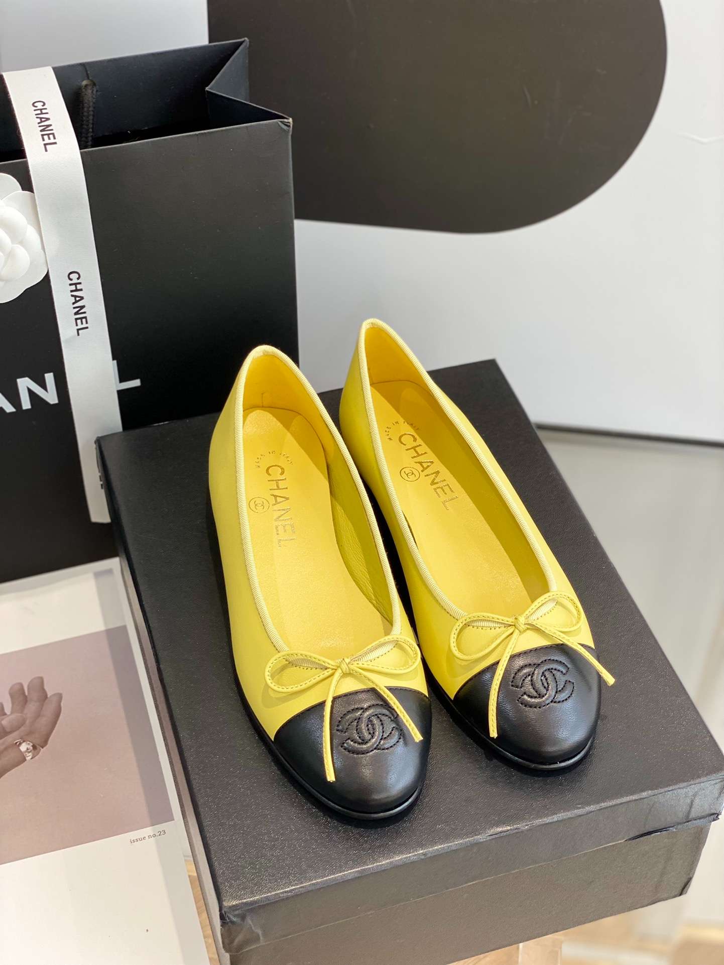 Ch**el Ballet Flats Yellow For Women