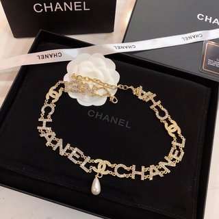 Ch**el CC Crystal Pearl Drop Earrings Gold For Women