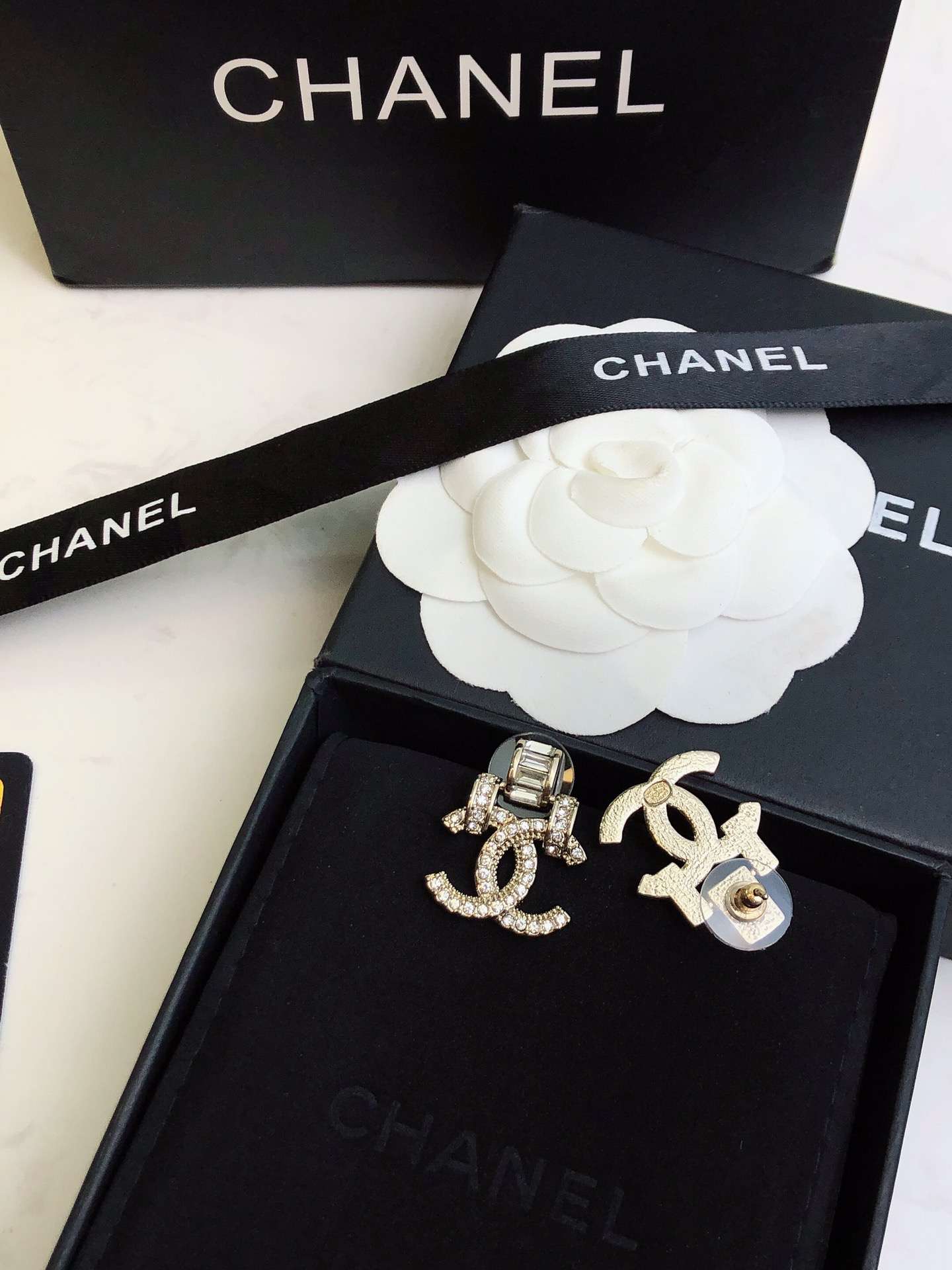Ch**el Double C Earrings Gold For Women