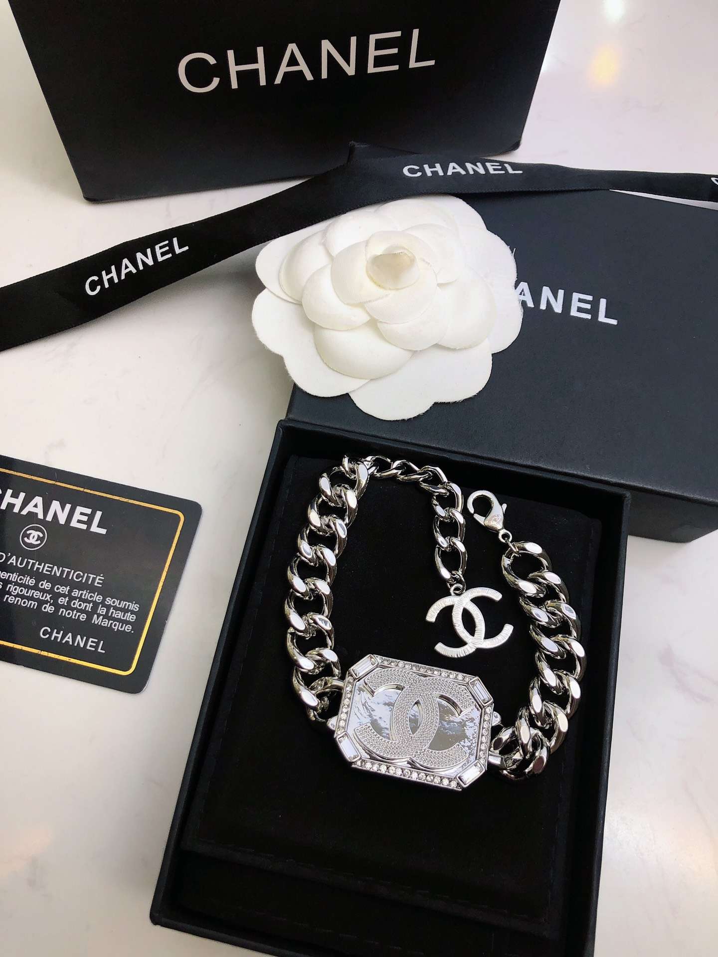 Ch**el Perfume Bracelet Silver For Women