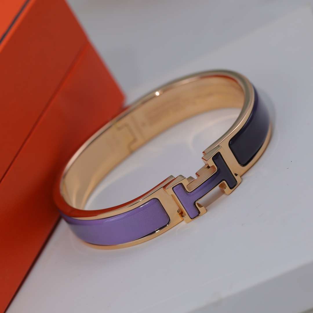 H**me5 Clic Enameled H Bracelet Purple For Women