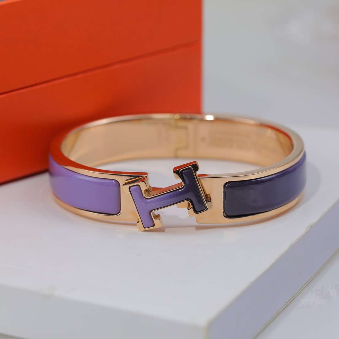 H**me5 Clic Enameled H Bracelet Purple For Women