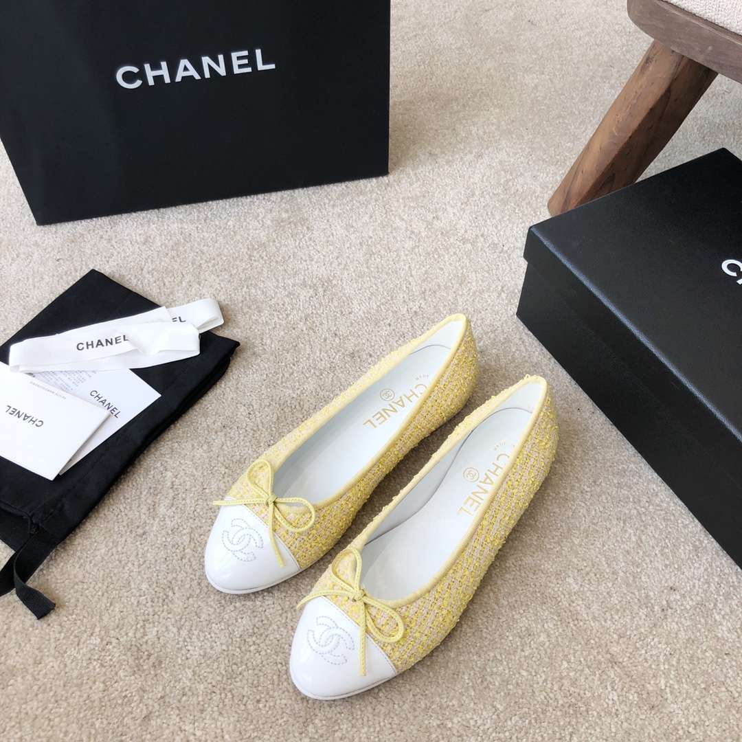 Ch**el Ballet Flats Yellow For Women
