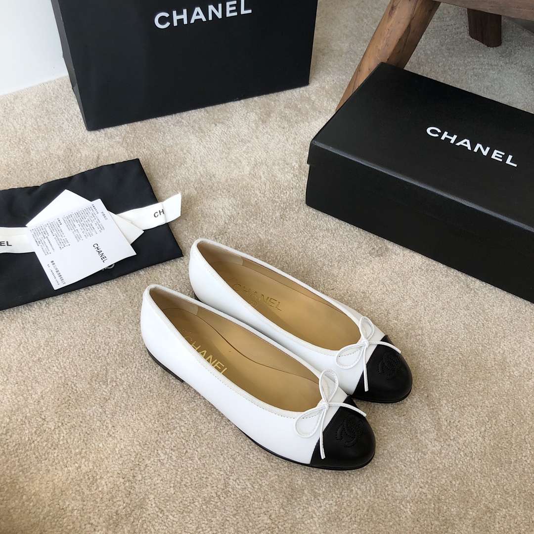Ch**el Ballet Flats White For Women