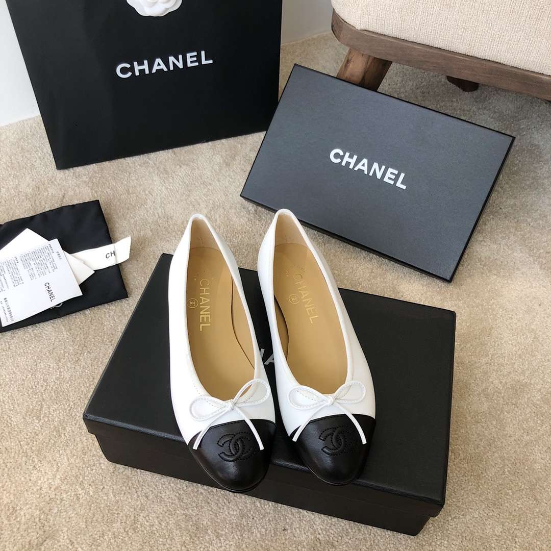 Ch**el Ballet Flats White For Women
