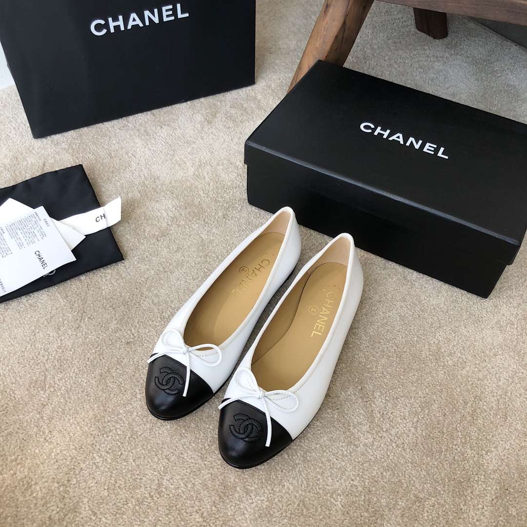 Ch**el Ballet Flats White For Women