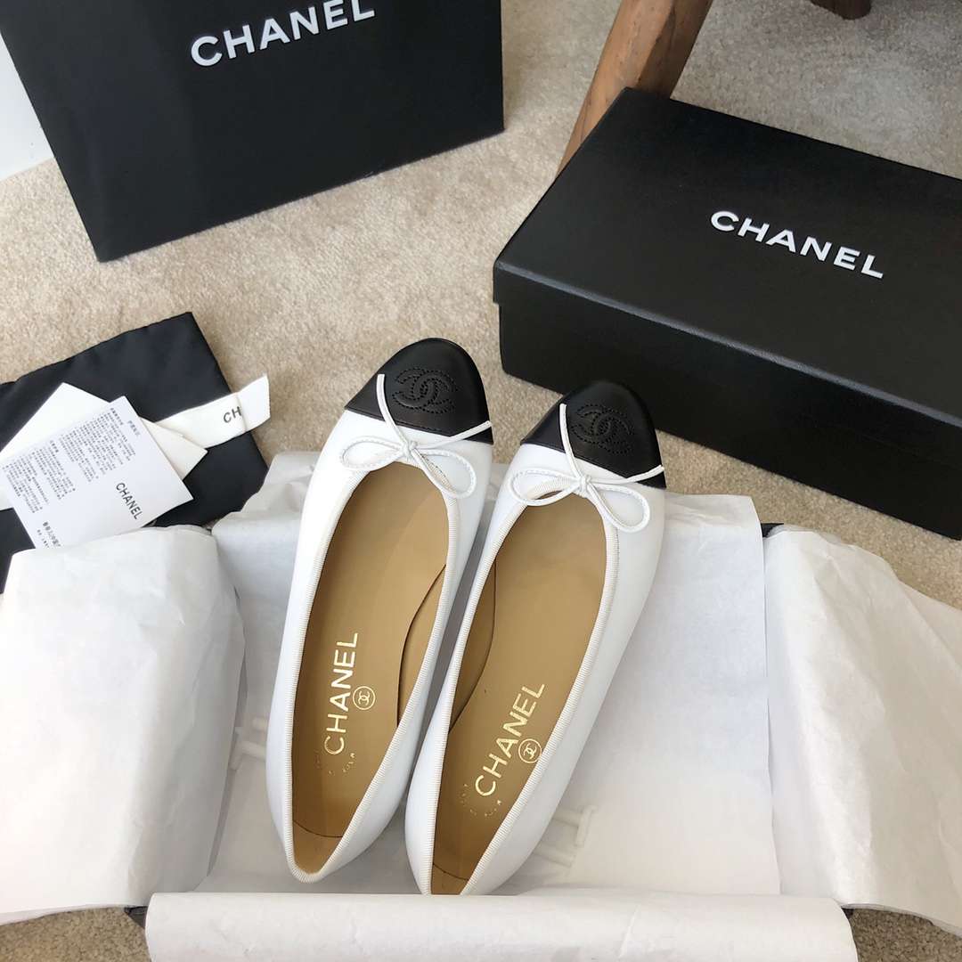 Ch**el Ballet Flats White For Women