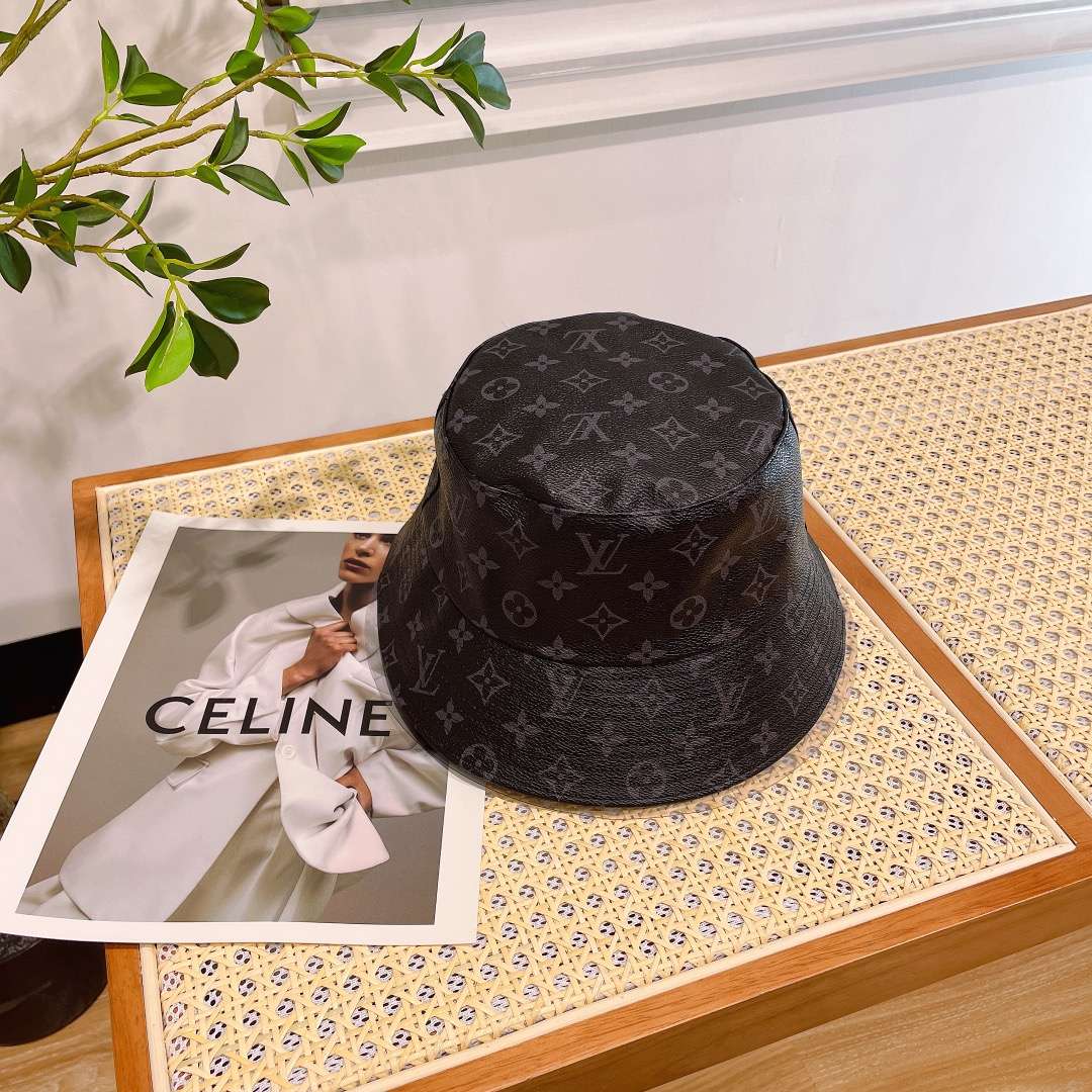 L0vis Vvtt0n Monogram Bucket Hat Black For Women