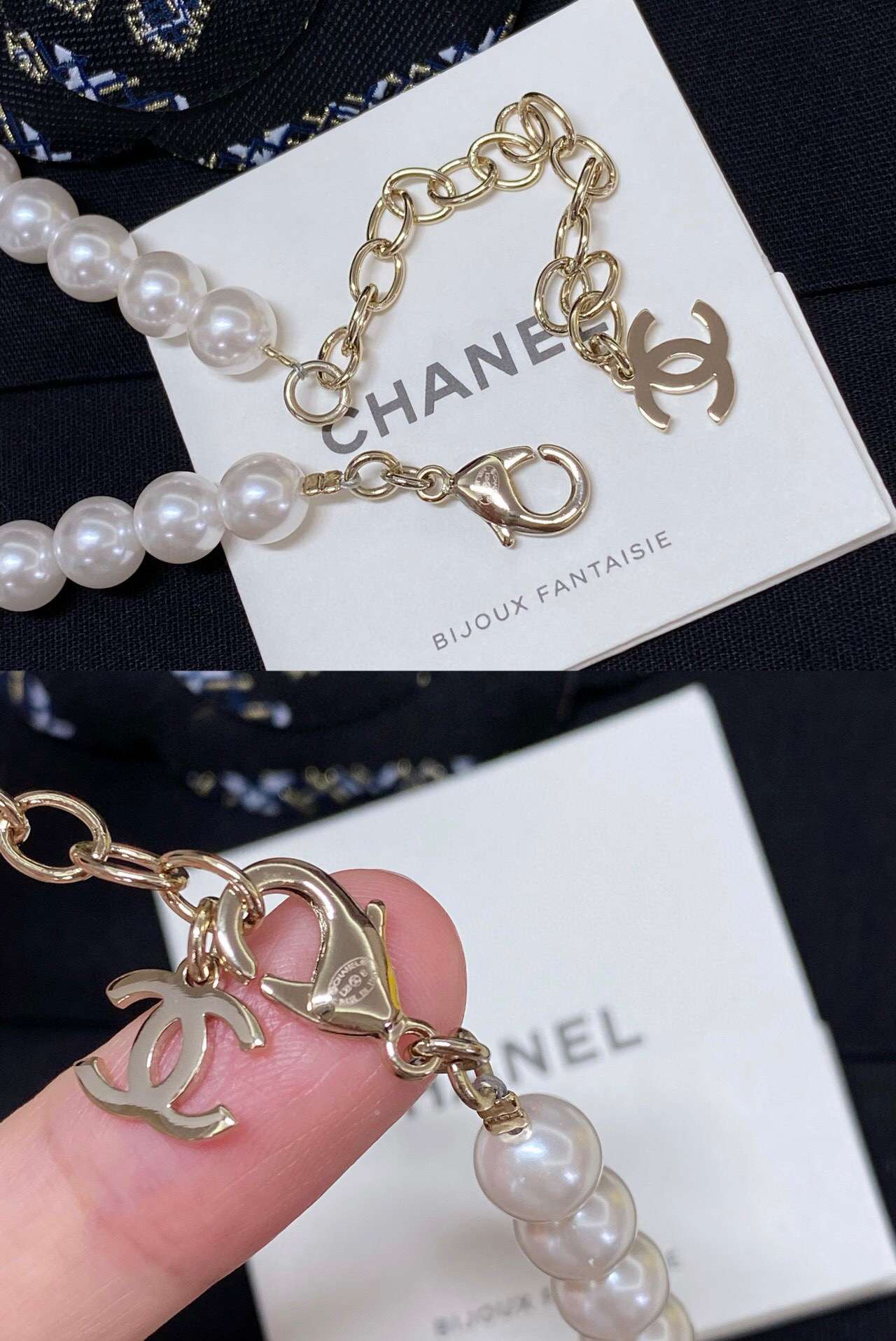 Ch**el Letter Necklace White For Women