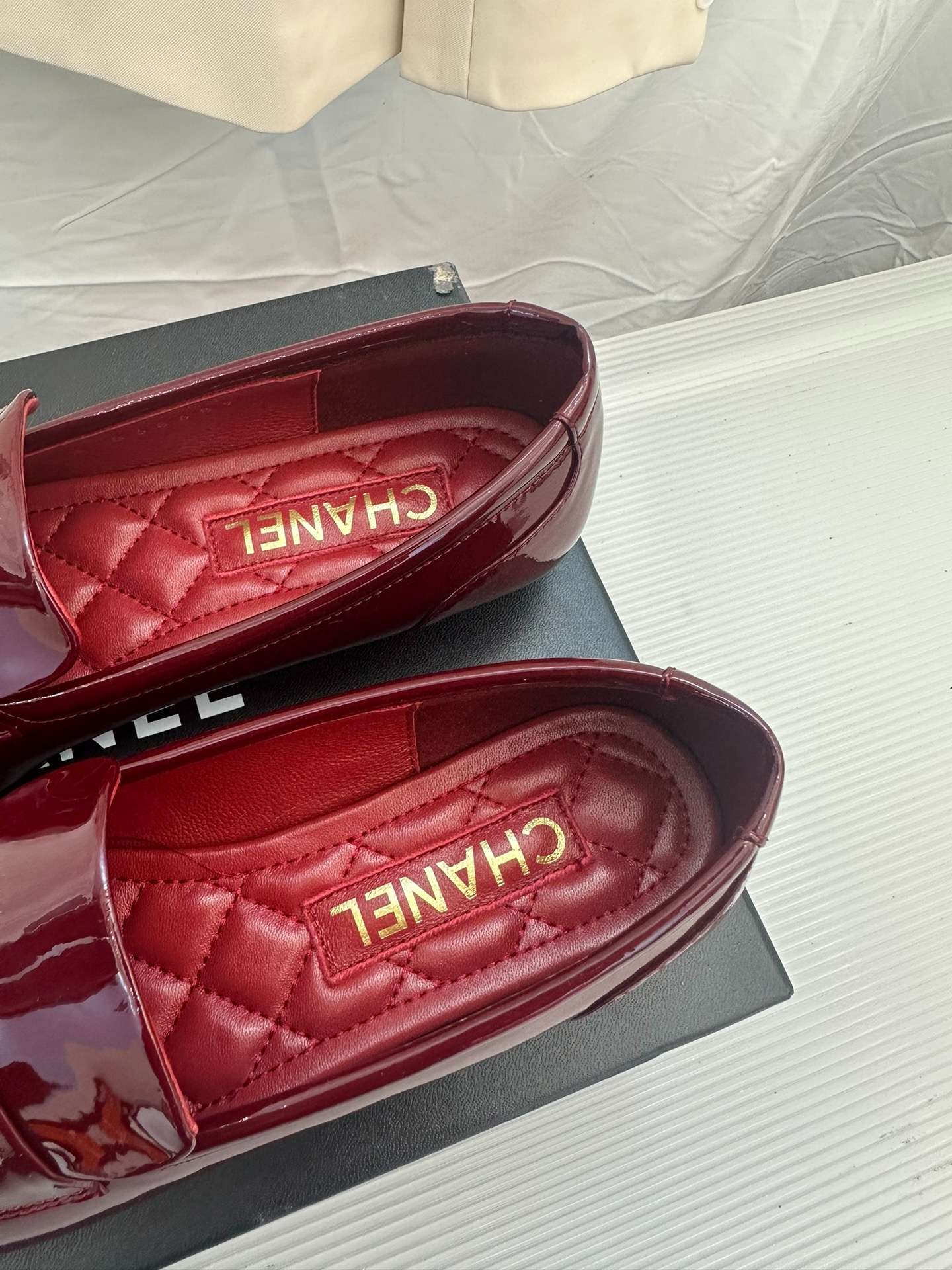 Ch**el Goddess Loafers Burgundy For Women