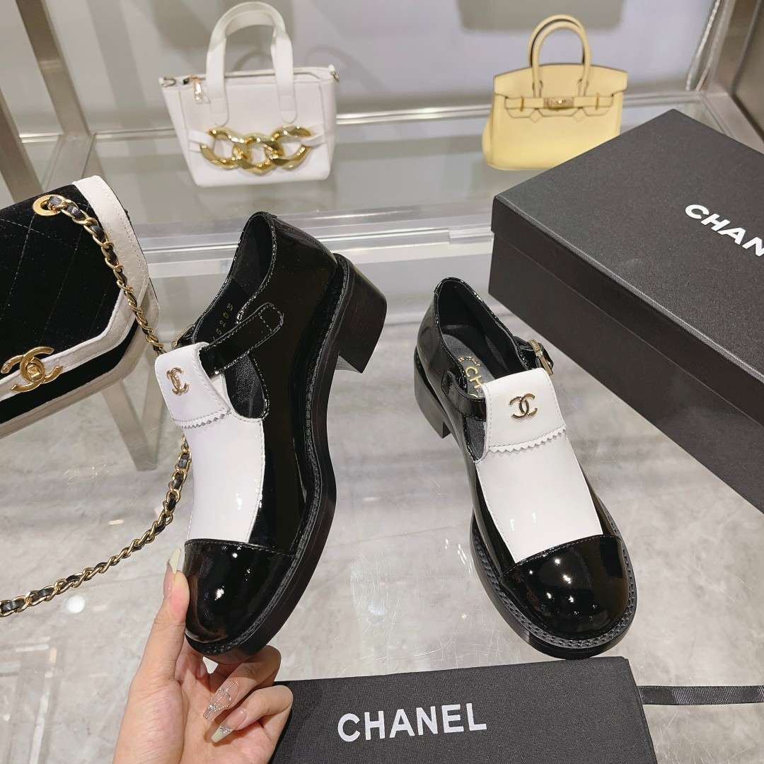 Ch**el Mary Jane Loafers Hidden White For Women