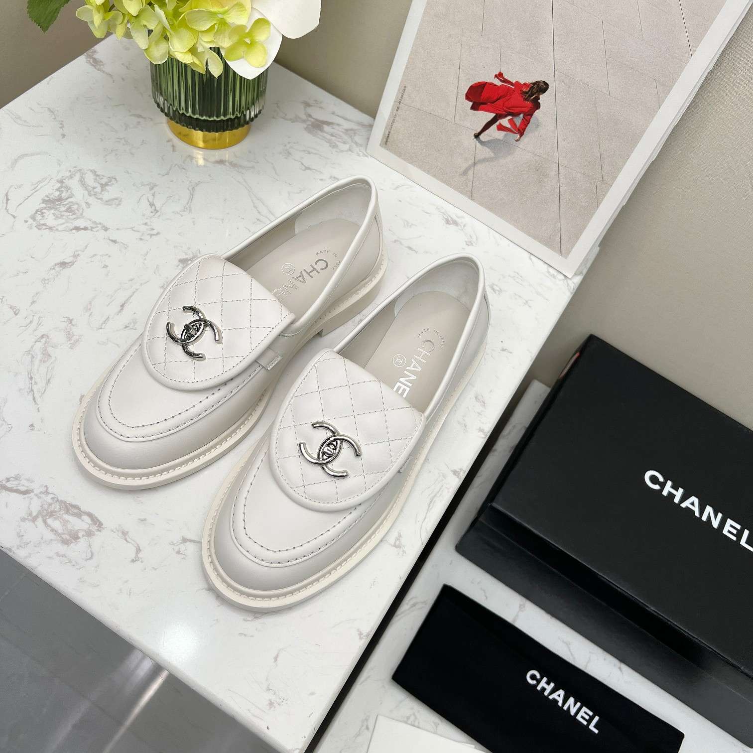 Ch**el Moccasins White For Women