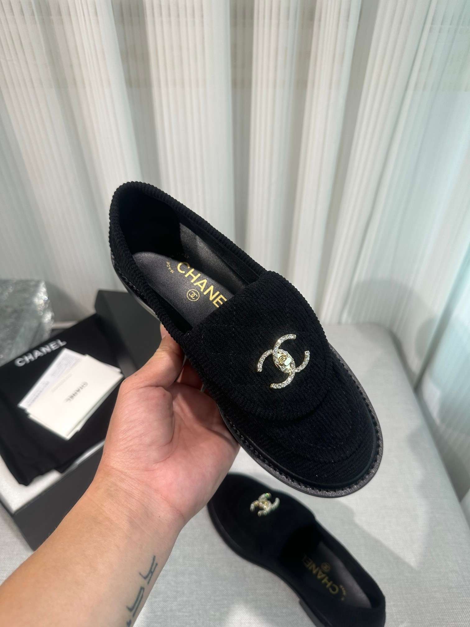 Ch**el Moccasins Black For Women