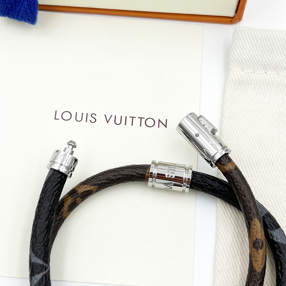 L0vis Vvtt0n Keep It Double Monogram Bracelet Brown For Women