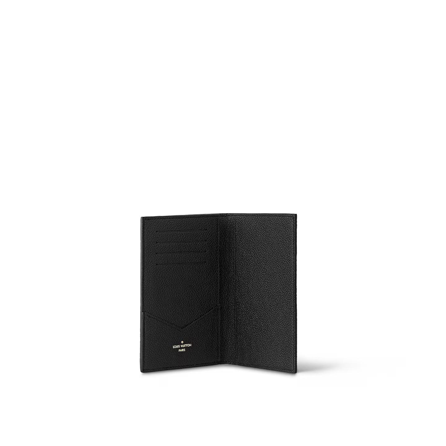 L0vis Vvtt0n Passport Cover Monogram Empreinte Leather Wallet Black For Men 5.5in/14cm M63914