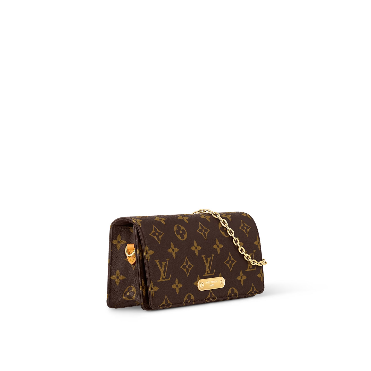 L0vis Vvtt0n Wallet On Chain Lily Brown For Women 8,1in/20,7cm M82509