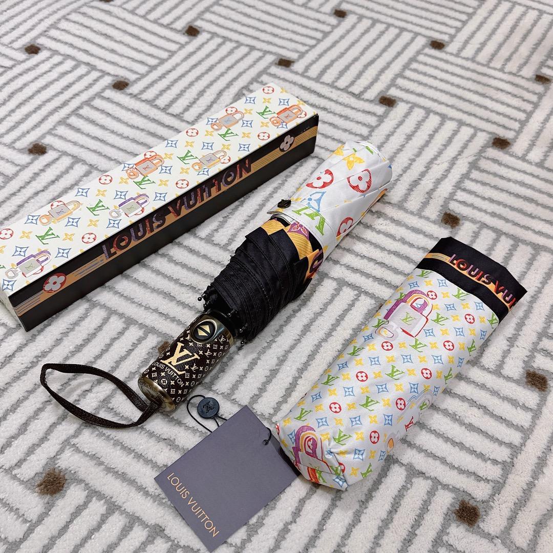 L0vis Vvtt0n Monogram Printed Umbrella White