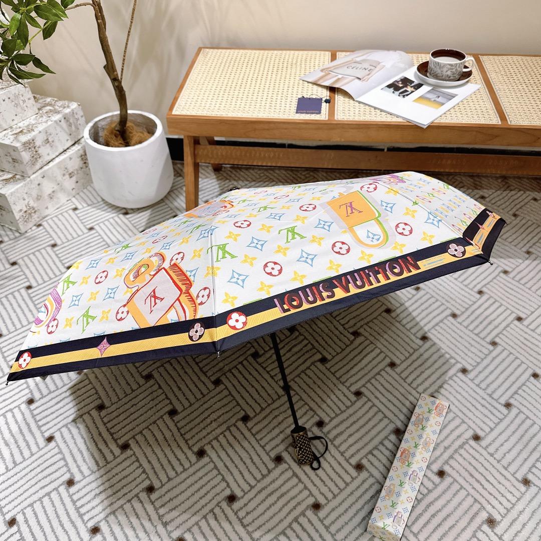 L0vis Vvtt0n Monogram Printed Umbrella White