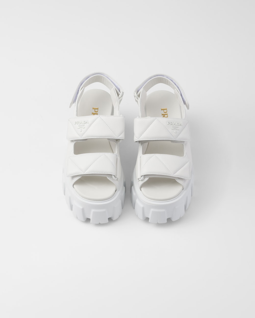 Pra*a Monolith Nappa Sandals White For Women 1X439N_038_F0009_F_055
