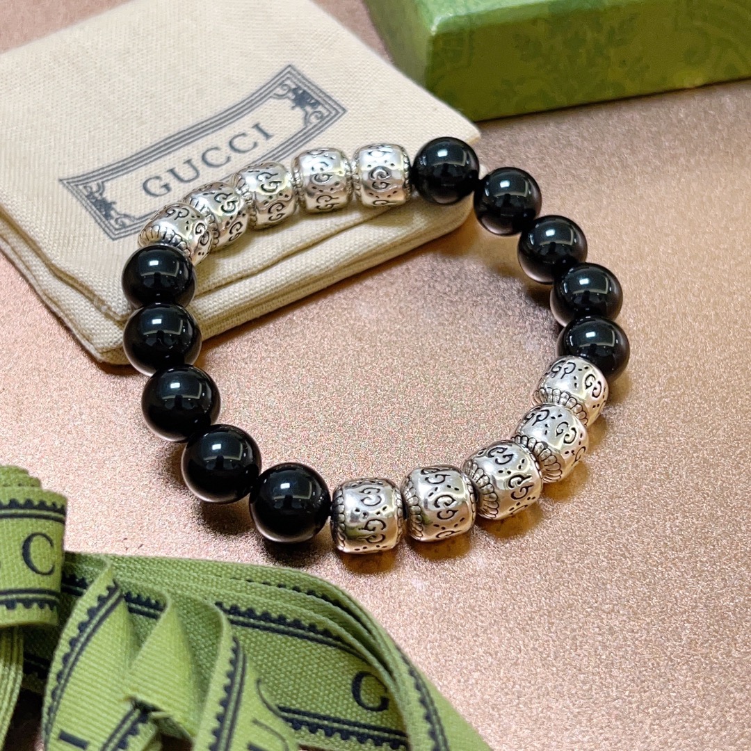 Gvc*1 Natural Stone Bracelet Black For Women