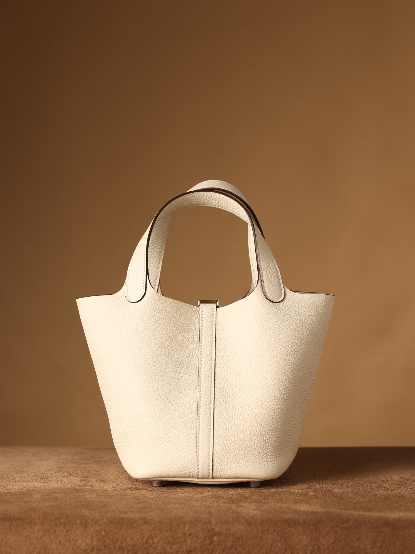 H**me5 Picotin Lock 18 Cream Bag For Women, Women’s Handbags 7.1in/18cm